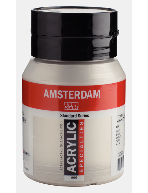 Akryl Amsterdam 500 ml Sølv...