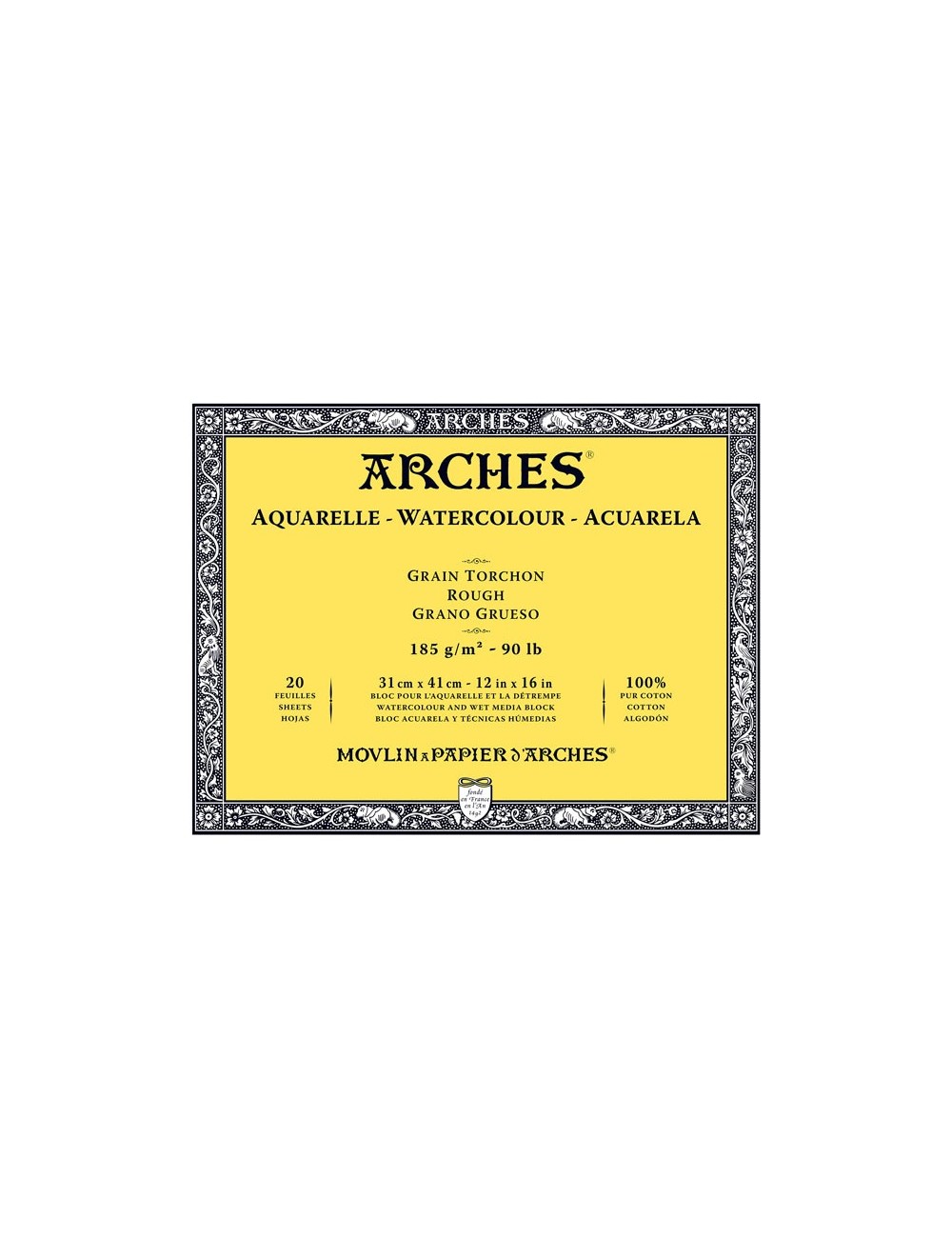 Arches block aquar grain white tea towel 185g 31x41cm 20F