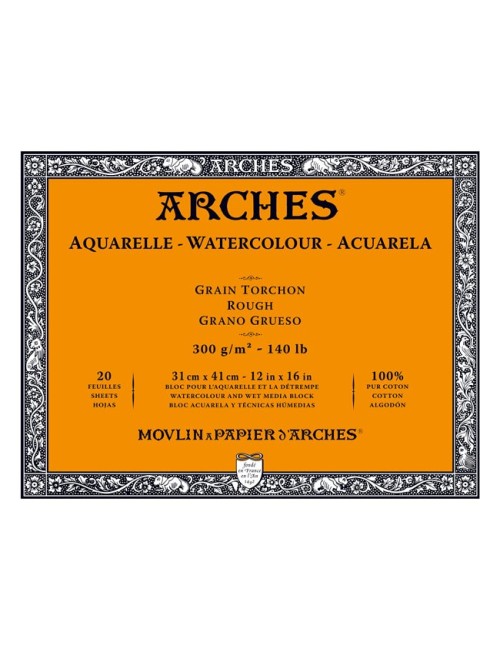 Arches block aquar grain white tea towel 185g 31x41cm 20F